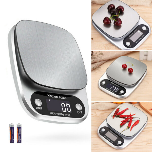 Digital Kitchen Food Scale – Multifunction Stainless Steel Weighing Scale (22lbs/1g Precision) for Diet & Cooking