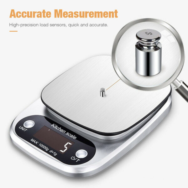 Digital Kitchen Food Scale – Multifunction Stainless Steel Weighing Scale (22lbs/1g Precision) for Diet & Cooking