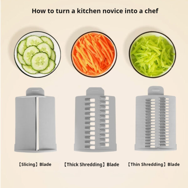 Compact Kitchen Vegetable Slicer – Easy-Cut Design in White for Effortless Meal Prep