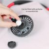 Portable USB Neckband Fan – Dual Head, Rechargeable Air Cooler with Colorful Lights & Aroma Function