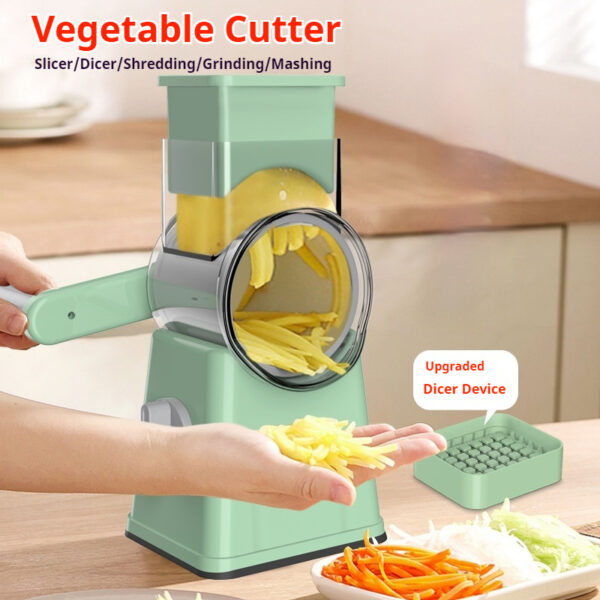 Compact Kitchen Vegetable Slicer – Easy-Cut Design in White for Effortless Meal Prep