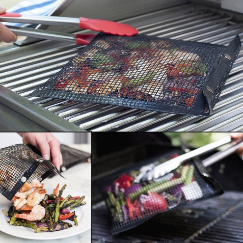Reusable Non-Stick BBQ Grill Mesh Bag – Heat-Resistant Baking & Grilling Pouch for Outdoor Cooking