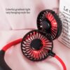 Portable USB Neckband Fan – Dual Head, Rechargeable Air Cooler with Colorful Lights & Aroma Function