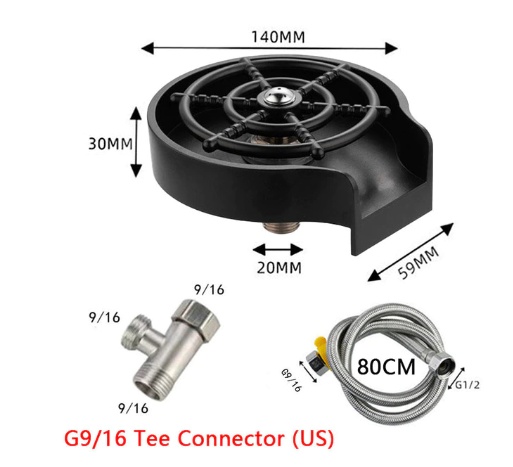 High-Pressure Automatic Cup Washer – Sink-Mounted Spray Tool for Bar, Kitchen & Coffee Pitchers