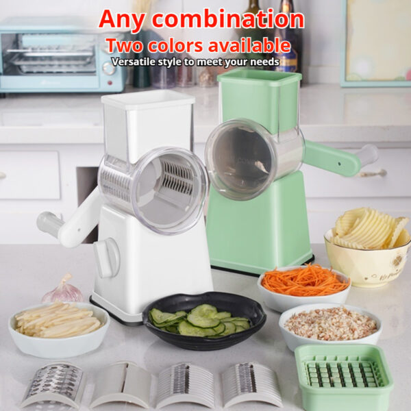 Compact Kitchen Vegetable Slicer – Easy-Cut Design in White for Effortless Meal Prep