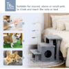 12c24b9a-a8ac-44e6-9b84-6fb6abc87026.jpg Adjustable Cat Stairs with Scratching Post & Condo – 3/4 Step Pet Steps with Toy Ball for Bed & Sofa