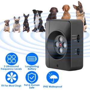 Ultrasonic Dog Bark Control Device | Indoor/Outdoor Anti-Barking Trainer with 3 Modes & 32.8ft Range