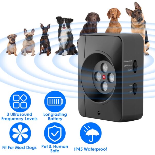 bf535b6b-1629-4dda-95bf-a3d9f553ca8e.jpg Ultrasonic Dog Bark Control Device | Indoor/Outdoor Anti-Barking Trainer with 3 Modes & 32.8ft Range